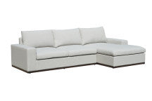 Wyatt 2 Piece Sectional & Cocktail Table White White Fabric