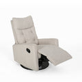 Glider Swivel Recliner Chair Beige Fabric