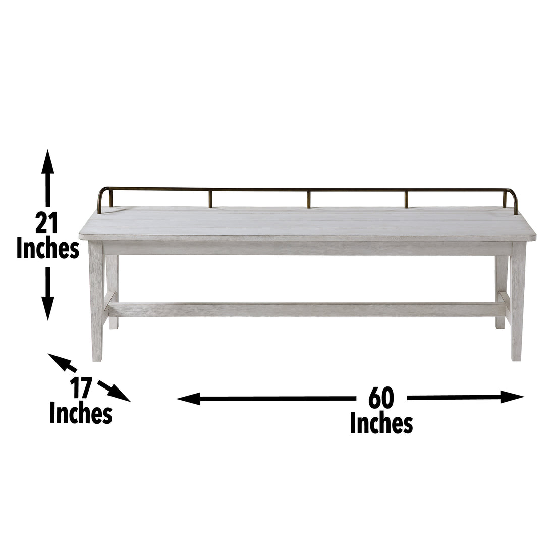 Pendleton Dining Bench White White Wood