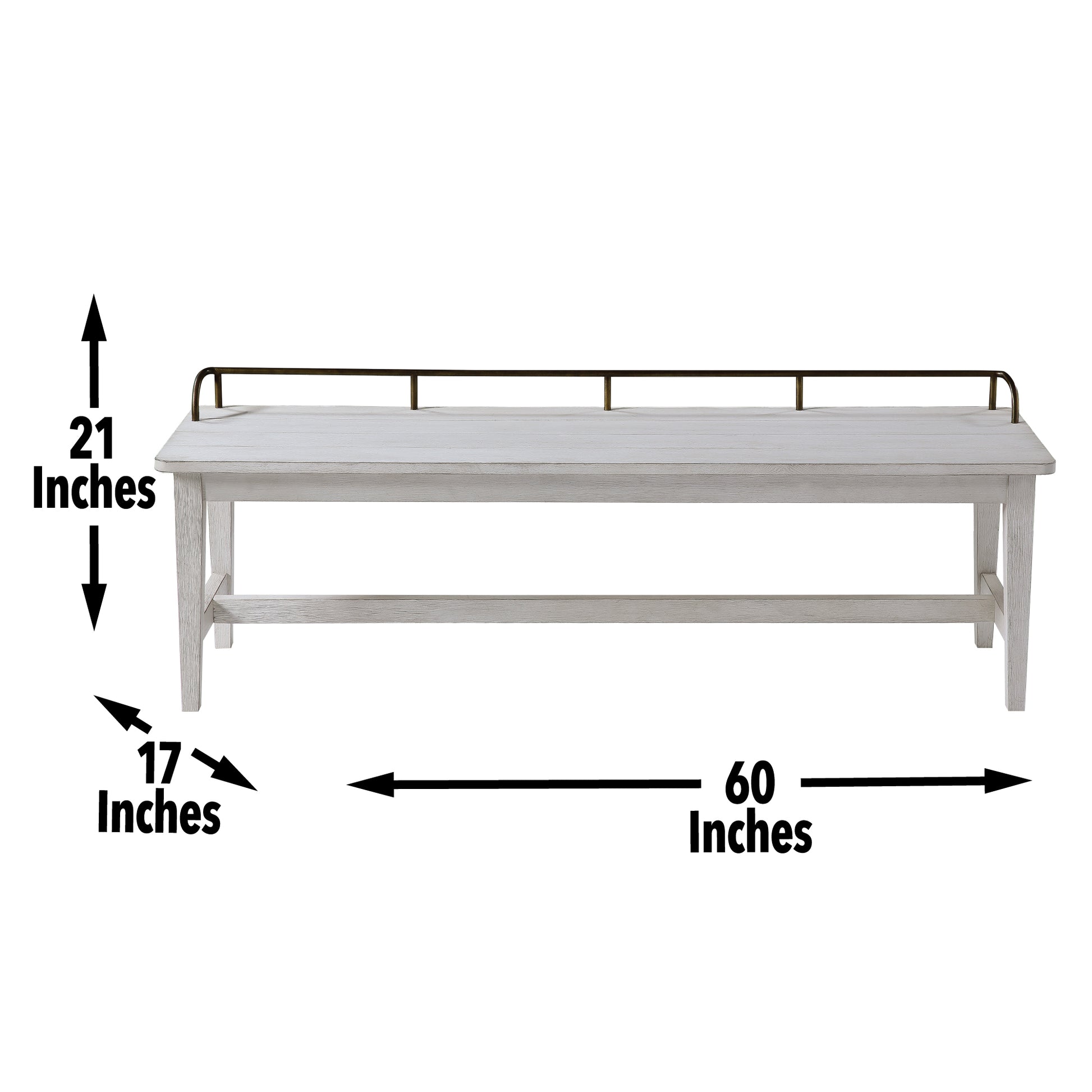 Pendleton Dining Bench White White Wood