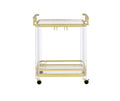 Aerin Server Cart With Casters Gold Gold Iron