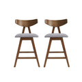 Counter Stool Set Of 2 Dark Grey Fabric