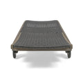 Banzai Chaise Lounge With Pull Out Tray Grey Acacia Wood
