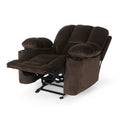 Luxurious Manual Recliner Chair In Chocolate With Skin Friendly Fabric And Dual Cup Holders Chocolate Fabric