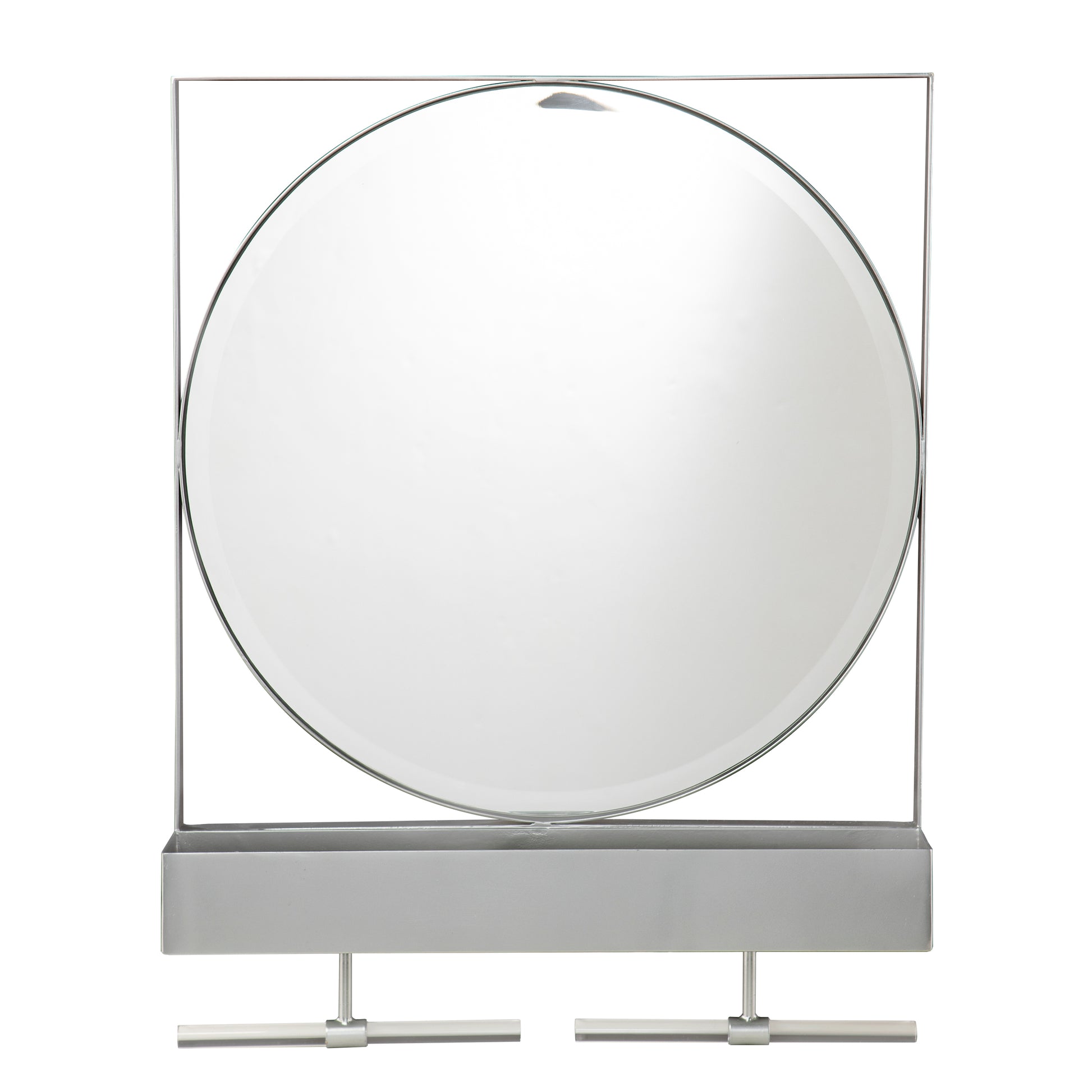 Anthrop Decorative Mirror W Storage Silver Iron