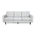 Jenny Contemporary Tufted Fabric 3 Seater Sofa Light Grey Fabric