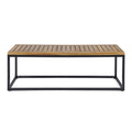 Jeco Industrial Wood And Metal Bench Teak Acacia Wood