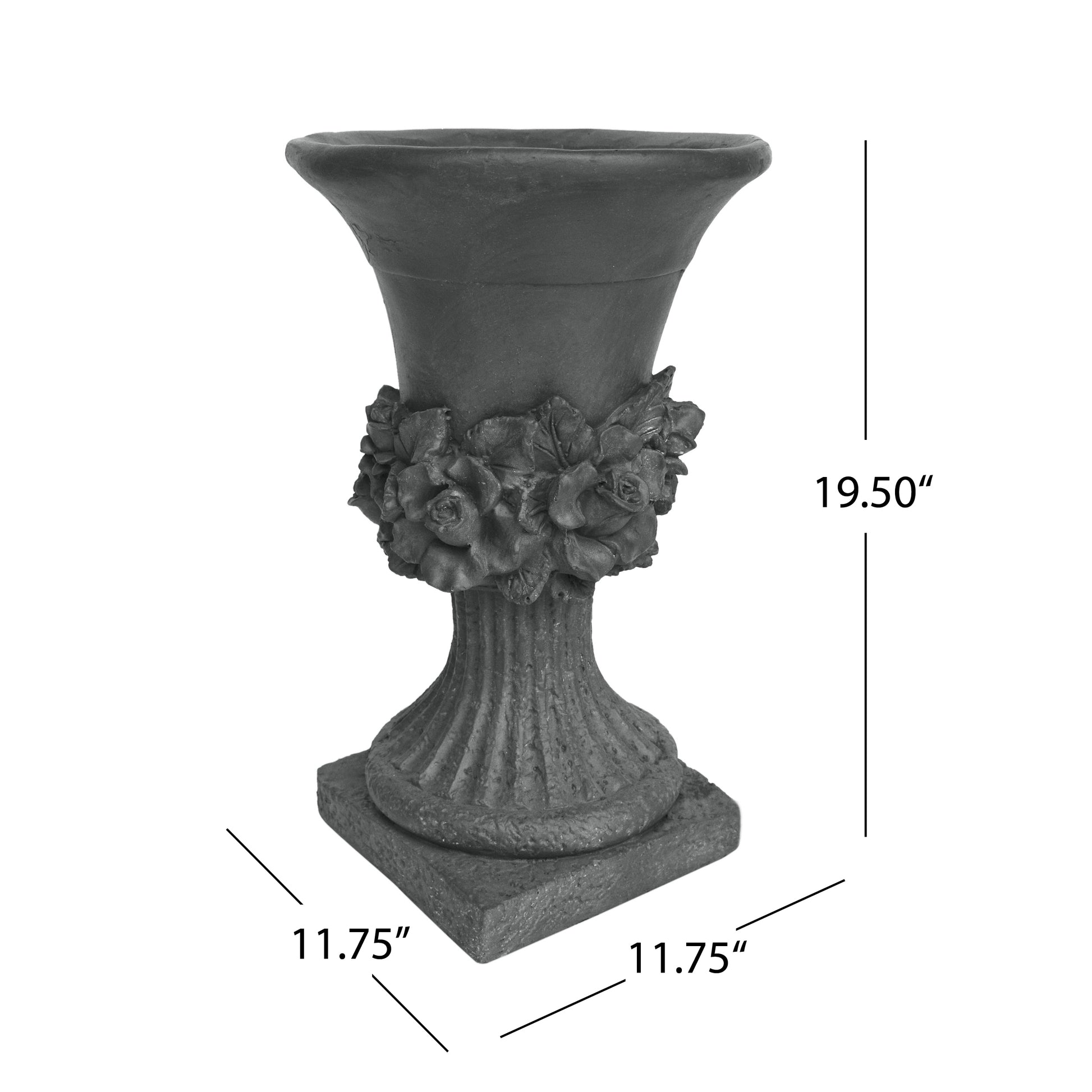 Mgo Garden Urn Planter Antique Gray Magnesium Oxide