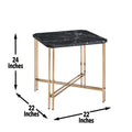 Daxton Square End Table With Faux Marble Top Black Black Wood