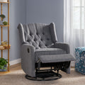 Classic Design, Manual Recliner Chair With 360 Degree Swivel Charcoal Fabric