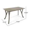 Ectangular Wood Table Grey Acacia Wood