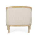Club Chair Beige Brown Fabric
