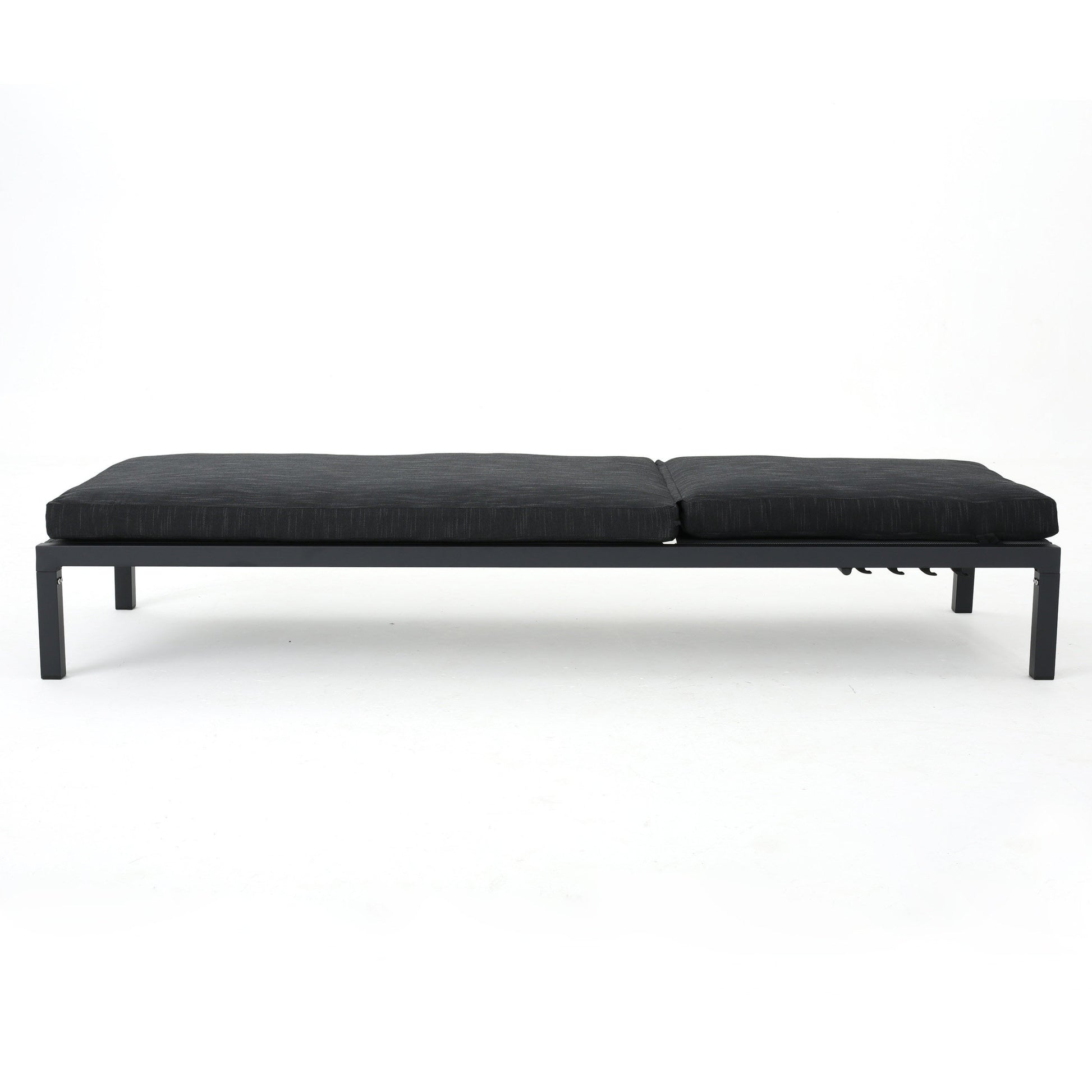 Navan Chaise Lounge Dark Grey Dark Grey Fabric Metal