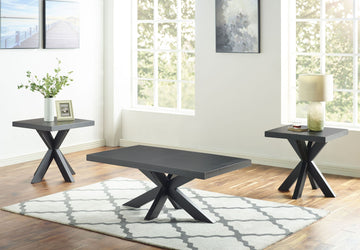 Harris 3 Piece Table Set Black Black Wood