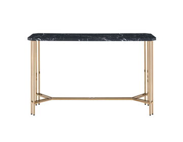 Daxton Faux Marble Top Sofa Table Black Black Wood