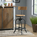 Barstool With Fir Wood Natural Solid Wood