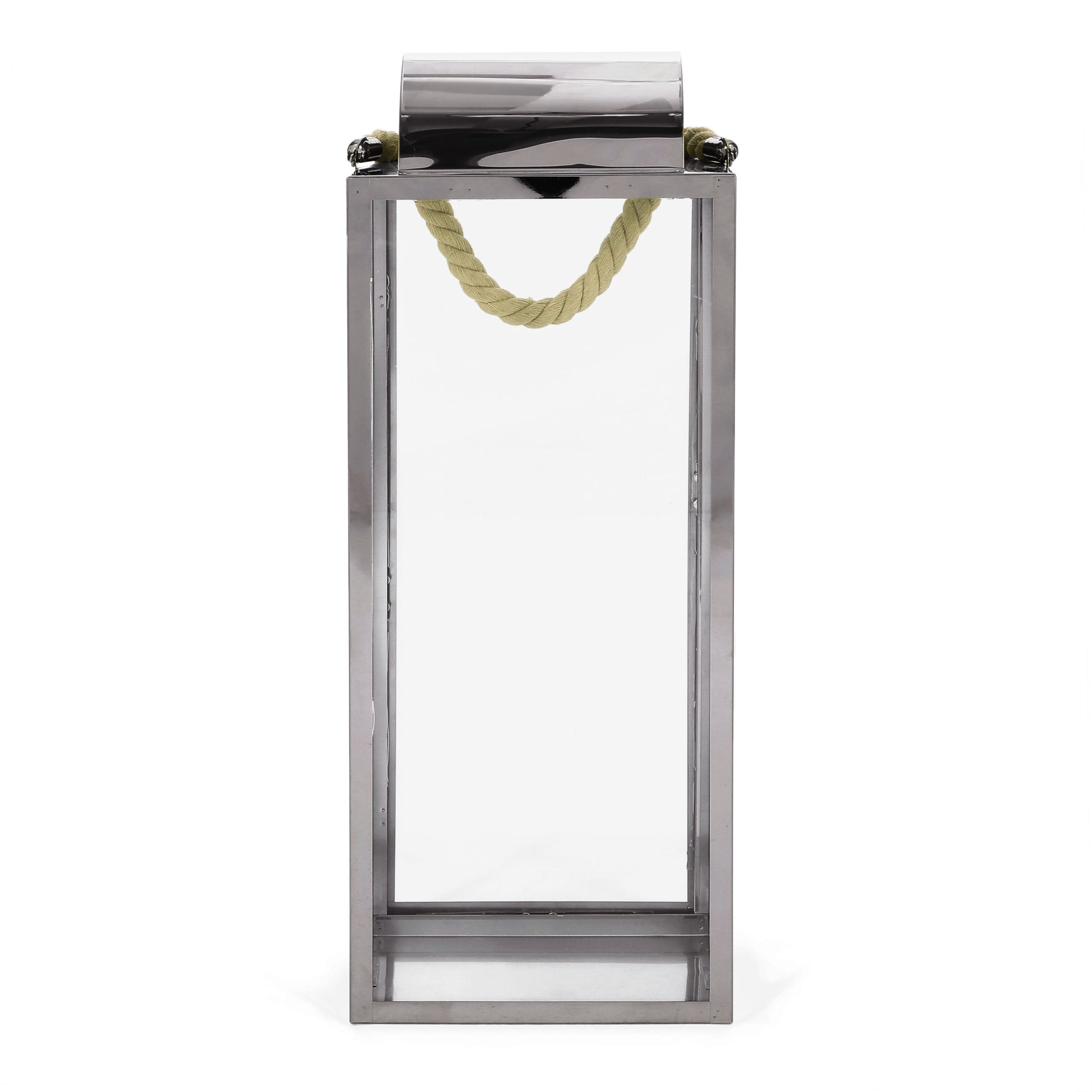 Larry 22"H Stainless Steel Lantern Silver Stainless Steel