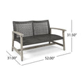 Hampton Wood Wicker Seat Grey Metal & Wood