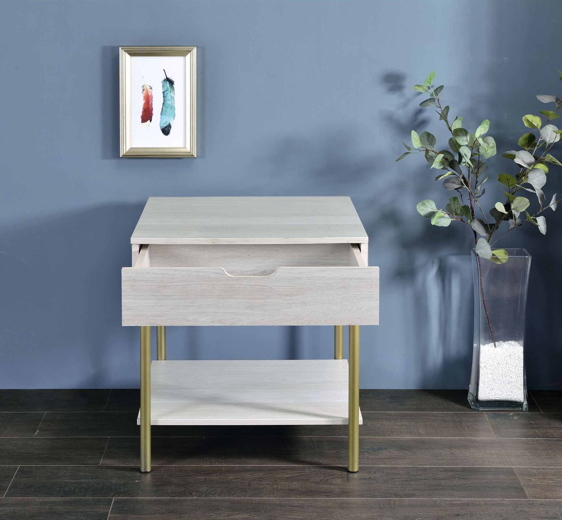 Whitman Square End Table White White Wood