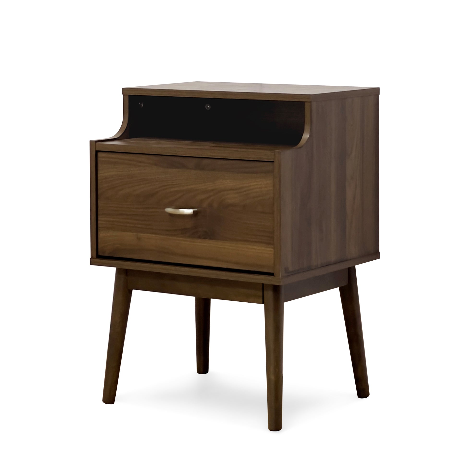 Disa 1 Drawer Nightstand Walnut Mdf