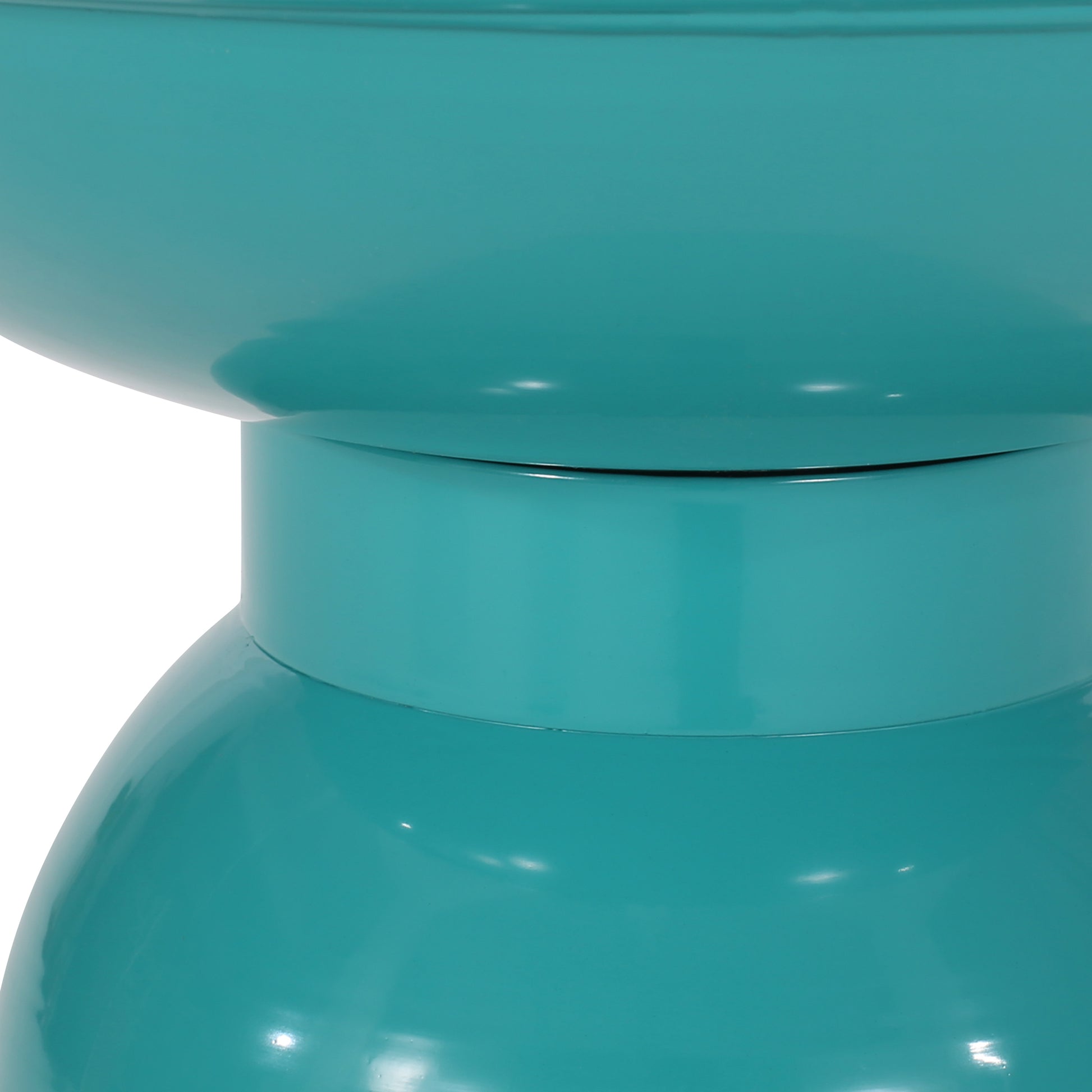 Outdoor Metal End Table Large Teal Iron