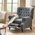 Classic Style Charcoal Fabric Push Back Chair Charcoal Fabric