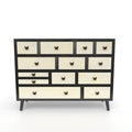 Papillon 13 Drawers Sideboard Black Black Wood