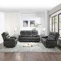 Rudger Manual Recliner Chair Gray Dark Gray Wood