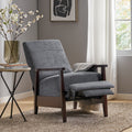 24.75'' Wide Wood Hand Manual Club Recliner Charcoal Fabric
