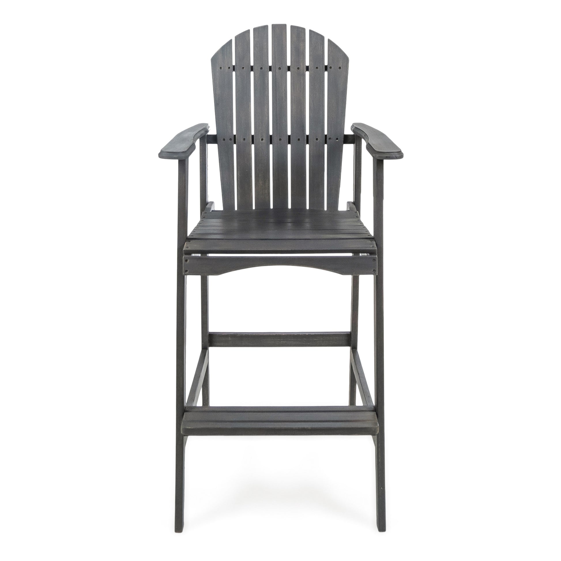 Wood Bar Stool Dark Grey Wood