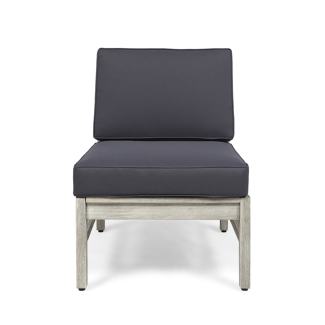 Perla Armless Chair Dark Gray Acacia Wood