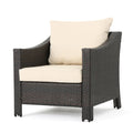 Antibes Armchair Brown Pe Rattan Iron Waterproof Fabric