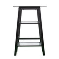 Avery Metal Glass Sawhorse A Frame Writing Desk Black Black Iron