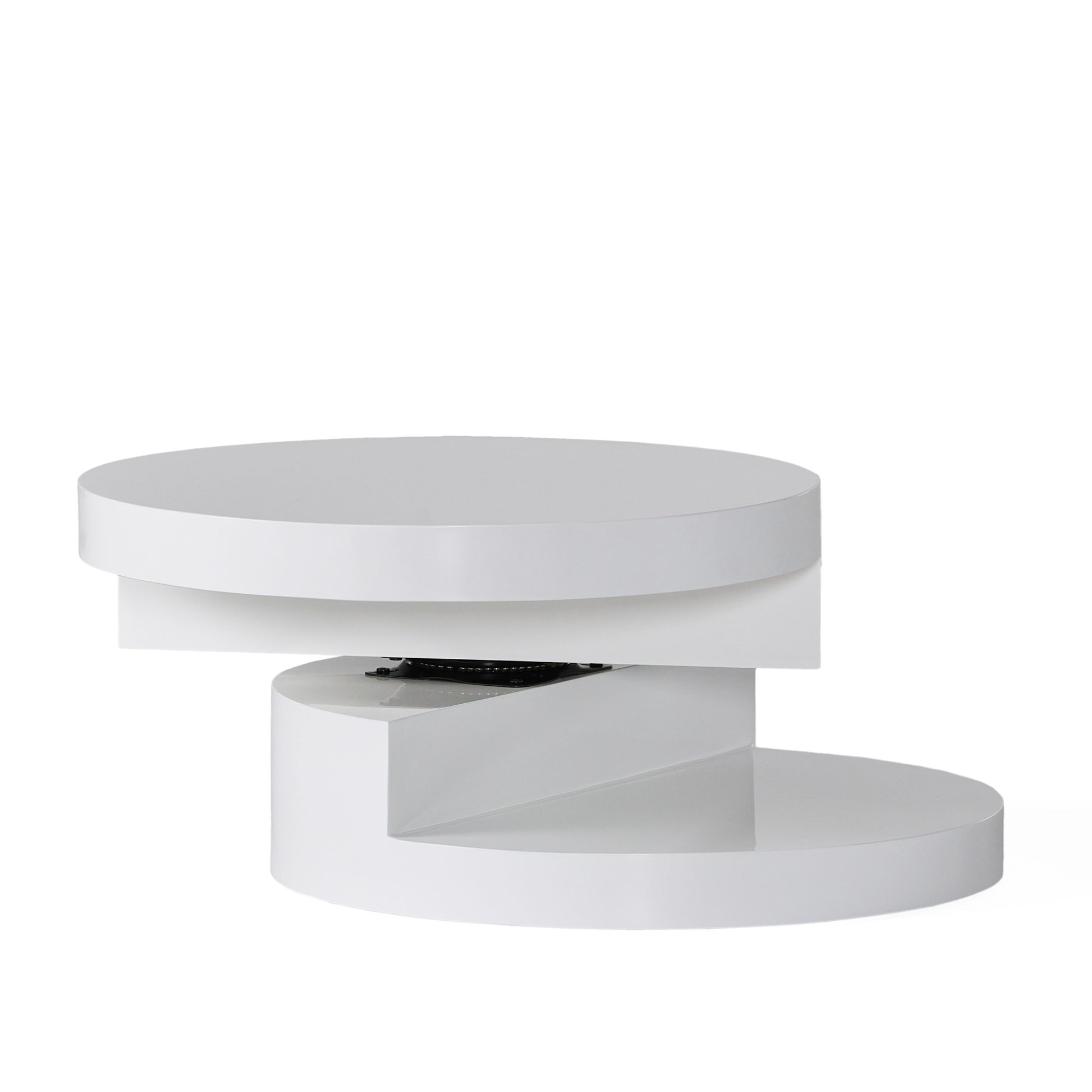 Modernesque Rotating Coffee Table 3 White Mdf