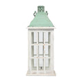 Small Lantern White Green Wood