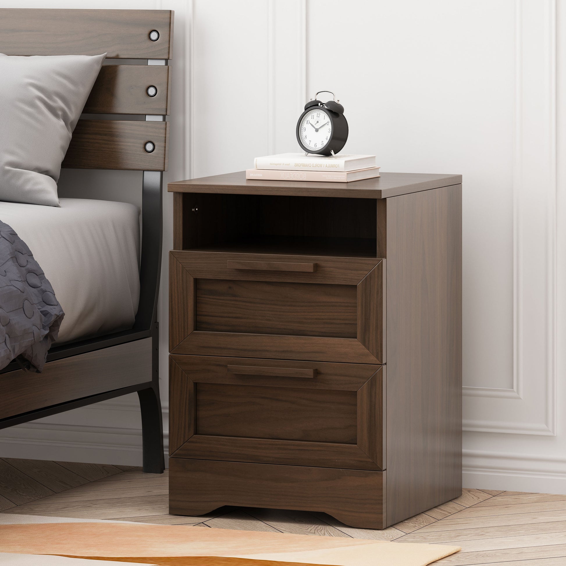 Delaney2 Drawer Nightstand Walnut Mdf