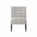 Accent Chair Grey Ivory Fabric