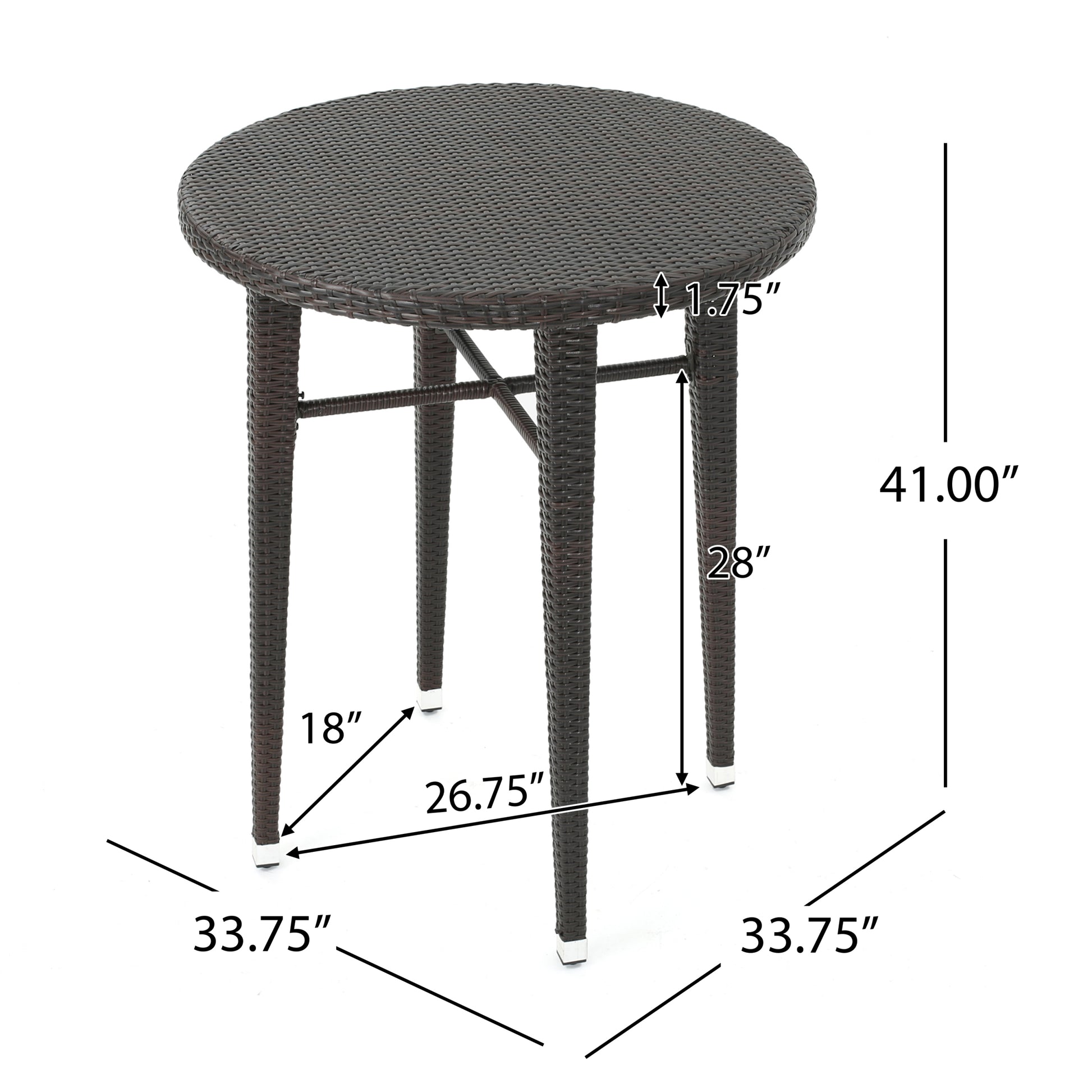 Rattan Round Bar Table Brown Multi Rattan