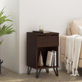 1 Drawer Tall End Table Walnut Mdf