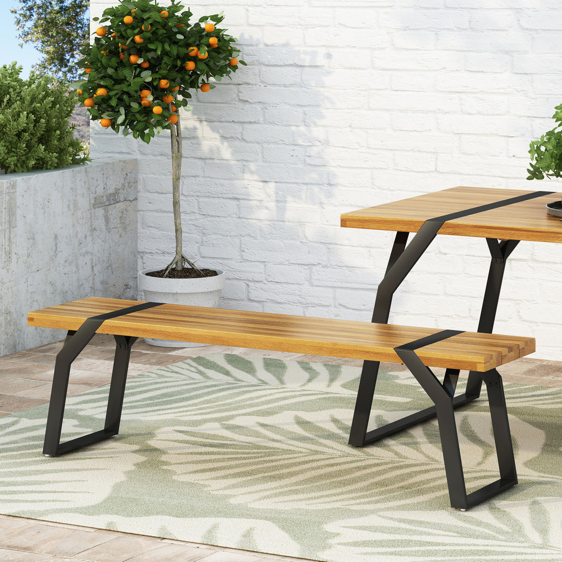 Zora Mp1 Bench Teak Black Wood