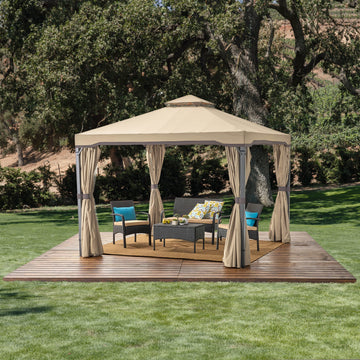 Skyline Gazebo Beige Iron