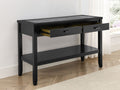 Garvine Sintered Stone Sofa Table Black Black Wood