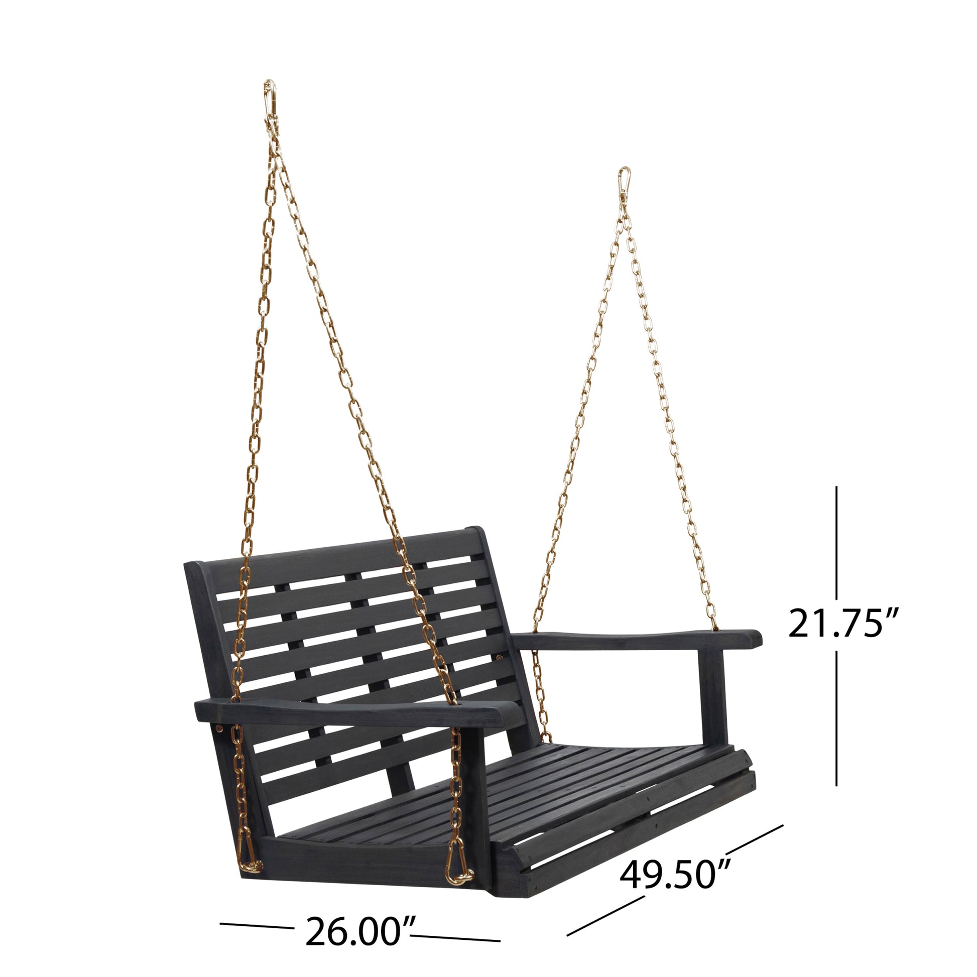 Tasmania Porch Swing Dark Grey Acacia Wood