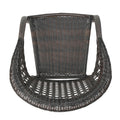 Figi Pe Wicker Fanback Stacking Chair,1Pc Brown Multi Iron