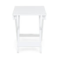 Outdoor Folding Wooden Side Table, White, 15