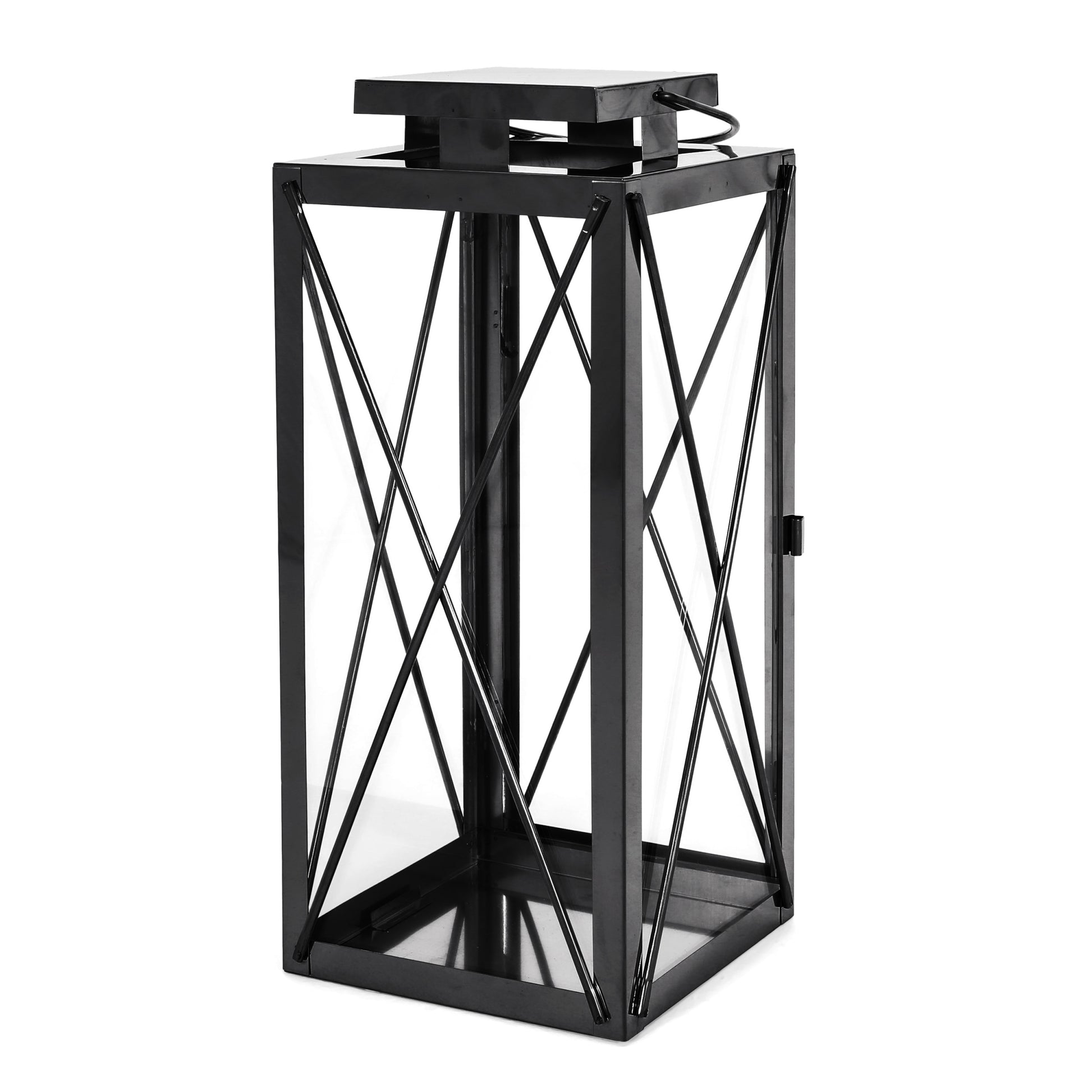 Deborah 14"H Stainless Steel Lantern Black Stainless Steel