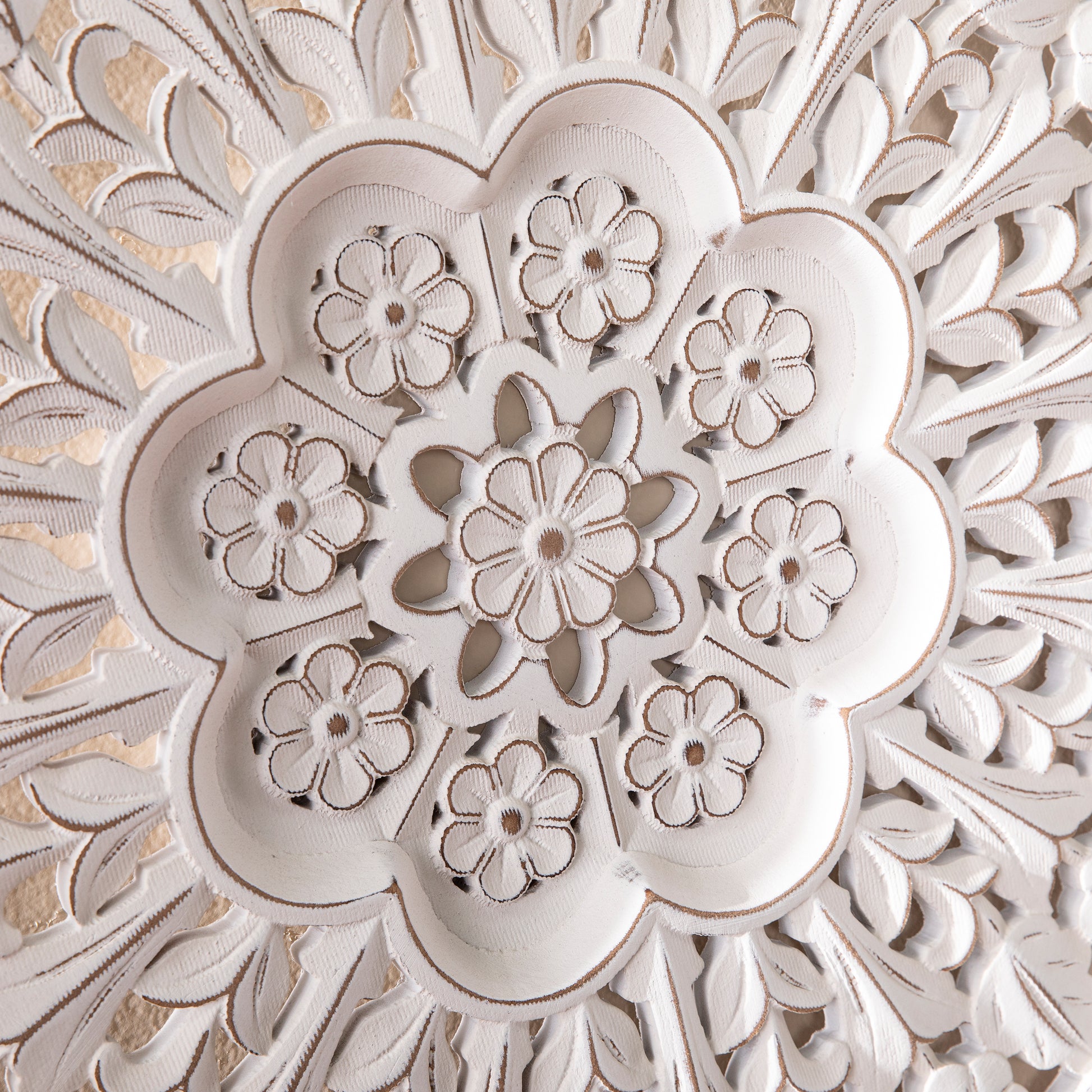 Sollison Carved Wall D Cor White Mdf