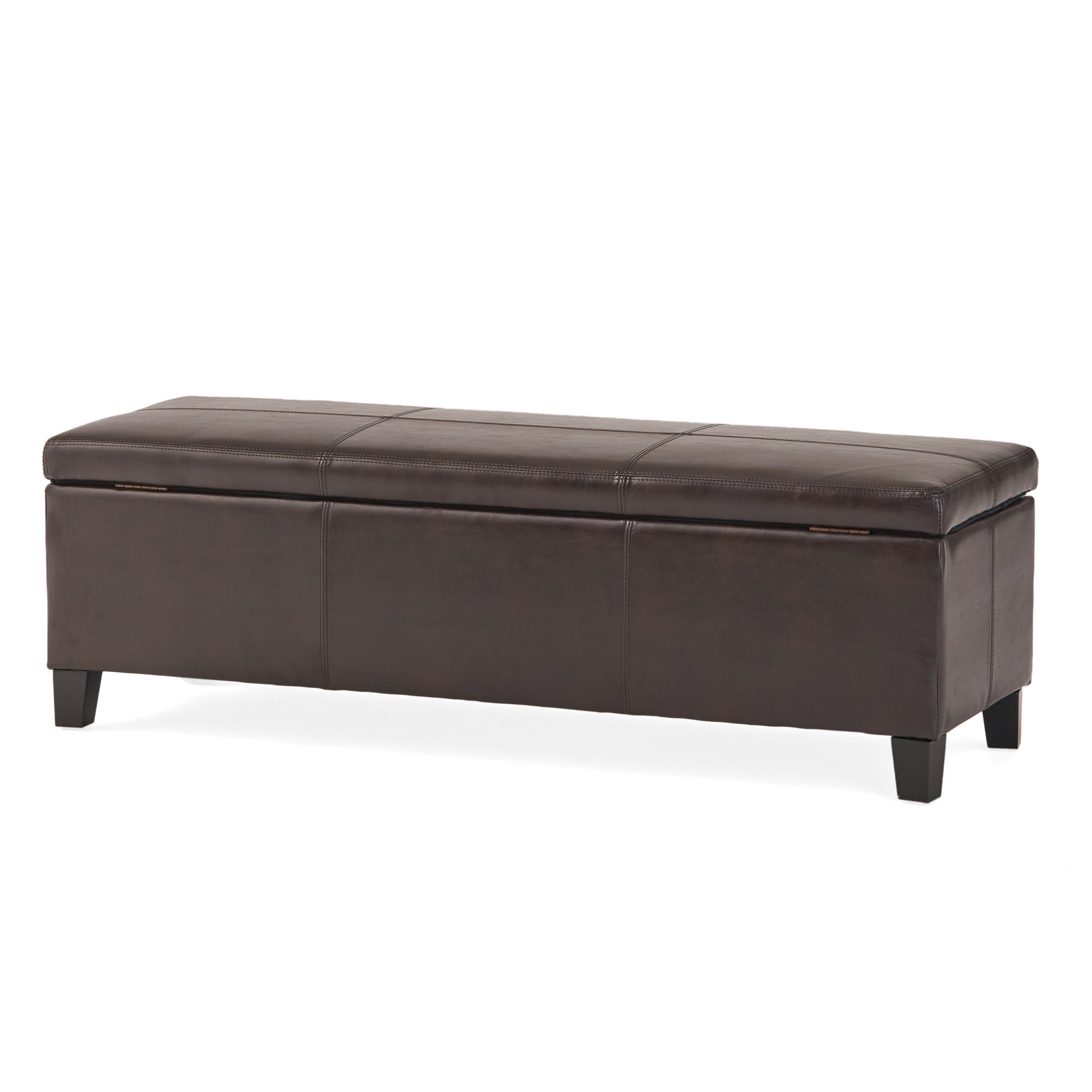 Storage Ottoman Brown Pu