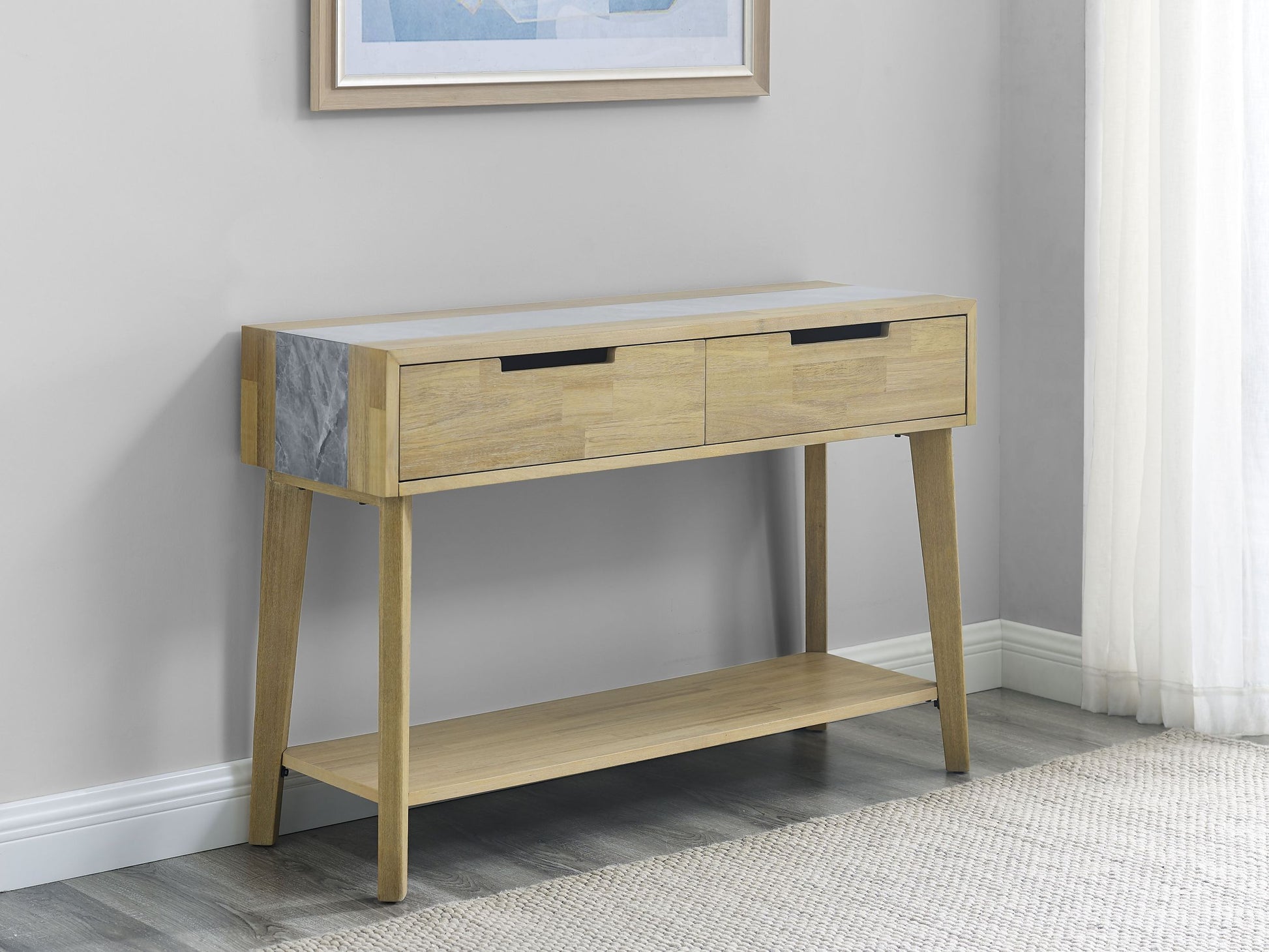 Calgary Sintered Stone Sofa Table Brown Brown Wood