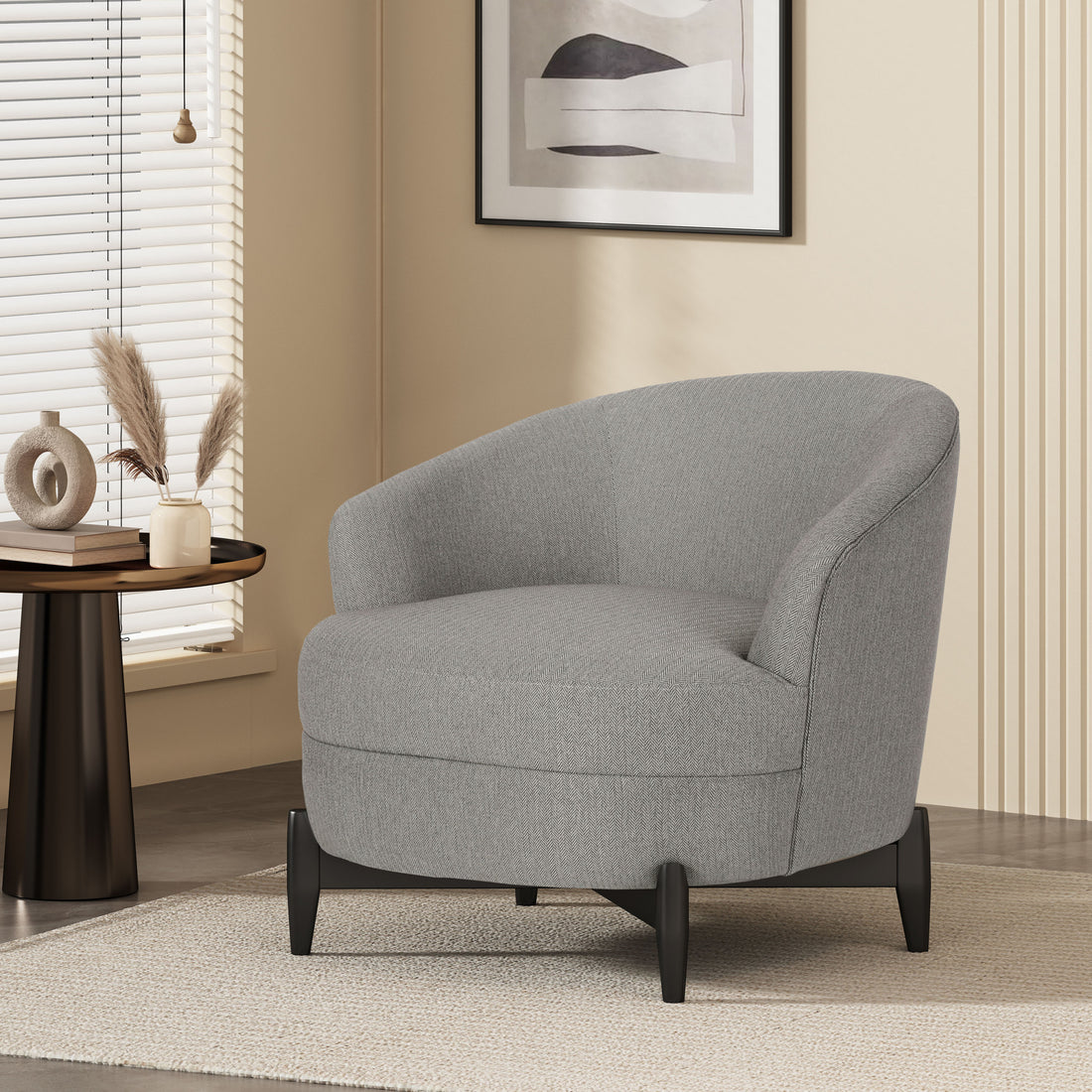 Club Chair Gray Fabric